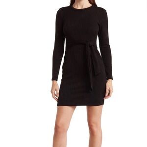 Elegant Long Sleeve Gray Knit Dress